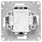  Выключатель встраиваемый 2 клавиши, цвет черный, с подсветкой, EKF Эпика 