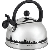 Чайник металлический с рисунком Mallony MAL-CITY-01 985609