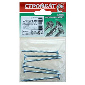 Саморезы универсальные оцинкованные ШУц 5,0х70мм, потайная голова, 6шт Саморезы универсальные оцинкованные ШУц 5,0х70мм, потайная голова, 6шт