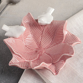  Блюдо керамическое «Голубки на цветке», 16,5?18 см, цвет розовый 4320857 