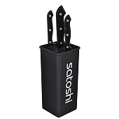  Подставка для ножей SATOSHI с полипропиленовыми разделителями, квадрат, soft-touch чер 838-018 