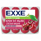  Крем-мыло туалетное EXXE 1+1 Спелая вишня 4х75г красное полосатое 