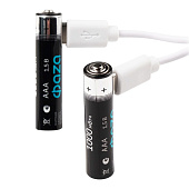 Аккумулятор AAA-1000мАч(2шт) зарядка от Type-C шнур в комплекте USB ФАZА Аккумулятор AAA-1000мАч(2шт) зарядка от Type-C шнур в комплекте USB ФАZА