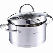  Кастрюля с крышкой со сливом Hoffmann 3,6 л НМ 5620 