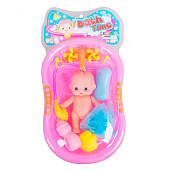 Пупс + ванночка + аксессуары 27х22см / блистер 669-559А Пупс + ванночка + аксессуары 27х22см / блистер 669-559А