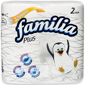 Туалетная бумага Familia Plus Белая 2-х сл. 4шт Туалетная бумага Familia Plus Белая 2-х сл. 4шт