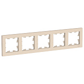 Рамка для розеток и выключателей, 5 постов, цвет бежевый, SE AtlasDesign Рамка для розеток и выключателей, 5 постов, цвет бежевый, SE AtlasDesign