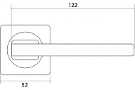  Ручка дверная Trodos квадрат AL-02-517, никель/хром 