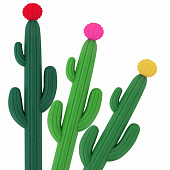  Ручка фигурная шариковая ЮНЛАНДИЯ "Кактус", мягкий силиконовый корпус, ассорти, СИНЯЯ, 0,7мм, 143774 