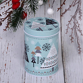 Банка жестяная "Снежинка" 250мл 6,2х9см 894-349 Банка жестяная "Снежинка" 250мл 6,2х9см 894-349