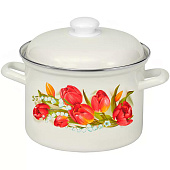 Кастрюля Лысьвенская эмаль Ласковый май 4,5 л С-1615АП2/4 Кастрюля Лысьвенская эмаль Ласковый май 4,5 л С-1615АП2/4