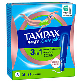  Тампоны TAMPAX Compak Pearl с аппликатором Super Single 8шт 