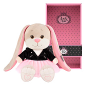  Мягкая игрушка Jack&Lin, Зайка Лин в Чёрной Куртке и Розовой Юбке, 20 см, в Коробке 