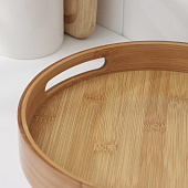 Поднос с ручками Striata, d=25 см, бамбук 7061087 Поднос с ручками Striata, d=25 см, бамбук 7061087
