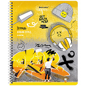 Тетрадь 48л. А5 Brauberg гребень, клетка, обложка картон, Urban Style, 4 вида в спайке, 404338 Тетрадь 48л. А5 Brauberg гребень, клетка, обложка картон, Urban Style, 4 вида в спайке, 404338