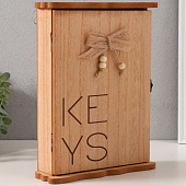 Ключница настенная «KEYS с сердечком и бантом», дерево 10499009 Ключница настенная «KEYS с сердечком и бантом», дерево 10499009