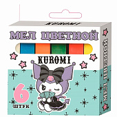  Мел цветной Kuromi, 6 шт., квадратное сечение 1х1 см, 10442956 