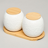 Набор банок lefard "meadow" подставке 2 шт. 19,5х9,5 см 400 мл 587-210 Набор банок lefard "meadow" подставке 2 шт. 19,5х9,5 см 400 мл 587-210