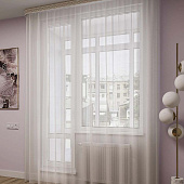  Тюль Лен 500х260 утяжелитель белый/серебро /Легранд 