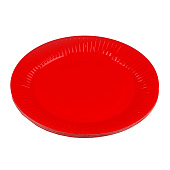  Тарелка бумажная, d 18 см, красный, 10 шт, 9556748 