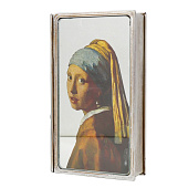  Шкатулка-книга металл, стекло "Девушка в жемчужных сережках" 20х12х4 см   7570489 
