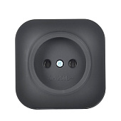 Розетка накладная без заземления, цвет сталь, IEK GLORY Розетка накладная без заземления, цвет сталь, IEK GLORY