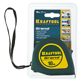Рулетка 10мх25мм, ударостойкий корпус, противоскользящее покрытие, KRAFTOOL GRAND