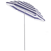  Зонт пляжный с наклонным механизмом d=140см h=150см, бело-синяя полоска  арт.10123-1829 