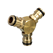 Тройник для разветвления/соединения, штуцерный, латунный// Palisad 665688 Тройник для разветвления/соединения, штуцерный, латунный// Palisad 665688