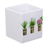 Кашпо Цветы 0,8л 10х9см, керамика INBLOOM 164-358 Кашпо Цветы 0,8л 10х9см, керамика INBLOOM 164-358