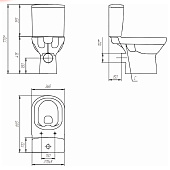  Унитаз-компакт City безободковый г/в сиденье дюропласт, микролифт, фарфор 011 3/5 DPL EO slim Cersanit 