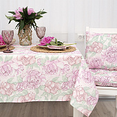 Скатерть (рогожка) d145 Радушная хозяйка Пионы Скатерть (рогожка) d145 Радушная хозяйка Пионы