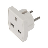 Переходник с универсальной на Евро вилку F/C2 «Квадрат» 10А, б/з, белый, Переходник с универсальной на Евро вилку F/C2 «Квадрат» 10А, б/з, белый,