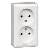 Розетка 2-м белая 16А б/заземлен., открыт.установка/Хит/SE Розетка 2-м белая 16А б/заземлен., открыт.установка/Хит/SE