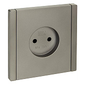 Розетка встраиваемая без заземления, цвет сталь, IEK FORTE&PIANO Розетка встраиваемая без заземления, цвет сталь, IEK FORTE&PIANO