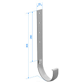 Кронштейн желоба металлический Docke PREMIUM 300мм, Графит Ral:7024 Кронштейн желоба металлический Docke PREMIUM 300мм, Графит Ral:7024