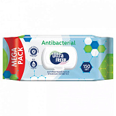 Влажные салфетки Ultra Fresh Antibacterial 150 шт с клапаном Арт. 14410136 Влажные салфетки Ultra Fresh Antibacterial 150 шт с клапаном Арт. 14410136