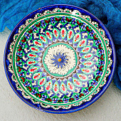Тарелка Риштанская Керамика "Узоры", синяя, 20 см 2741458 Тарелка Риштанская Керамика "Узоры", синяя, 20 см 2741458