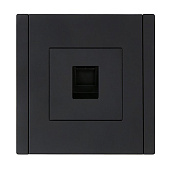  Розетка компьютерная встраиваемая RJ45 UTP cat 5e, цвет черный, IEK FORTE&PIANO 