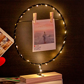  Фоторамка с прищепкой для фото и светодиодами «Circle loft» 