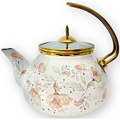 Чайник эмалированный "Розовые цветы" 2,2 л, белый 1007-PF Чайник эмалированный "Розовые цветы" 2,2 л, белый 1007-PF