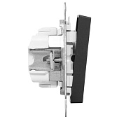 Выключатель встраиваемый проходной 1 клавиша, цвет черный, EKF Эпика Выключатель встраиваемый проходной 1 клавиша, цвет черный, EKF Эпика