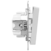 Выключатель встраиваемый проходной 1 клавиша, цвет алюминий, EKF Эпика Выключатель встраиваемый проходной 1 клавиша, цвет алюминий, EKF Эпика