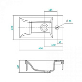  Раковина Миранда 40 (для тумб Бари 40) 24545 Santek 