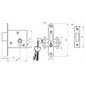 Замок врезной 1-2 (4 кл.) Зенит 00-00000432 Замок врезной 1-2 (4 кл.) Зенит 00-00000432