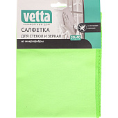 VETTA Салфетка из микрофибры, для стекол и зеркал, 30х40см, 210 г/кв.м., 4 цвета 448-073 VETTA Салфетка из микрофибры, для стекол и зеркал, 30х40см, 210 г/кв.м., 4 цвета 448-073