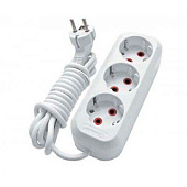 Удлинитель 3 гнезда, 5м с заземл. 13А IP20, ПВС 3х1 АБС-пластик UNIVersal Е-303 Удлинитель 3 гнезда, 5м с заземл. 13А IP20, ПВС 3х1 АБС-пластик UNIVersal Е-303