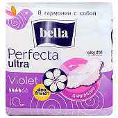  Гигиенические прокладки Bella Perfecta фиолет. драй с крылышками део 10шт 