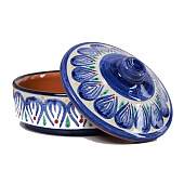  Сахарница Риштанская Керамика "Цветы", 250 мл, синяя 10692237 