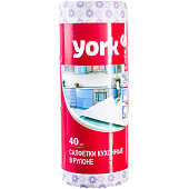  Салфетки для уборки вискозные YORK Премиум в рулоне 40шт. (25х40 см) 